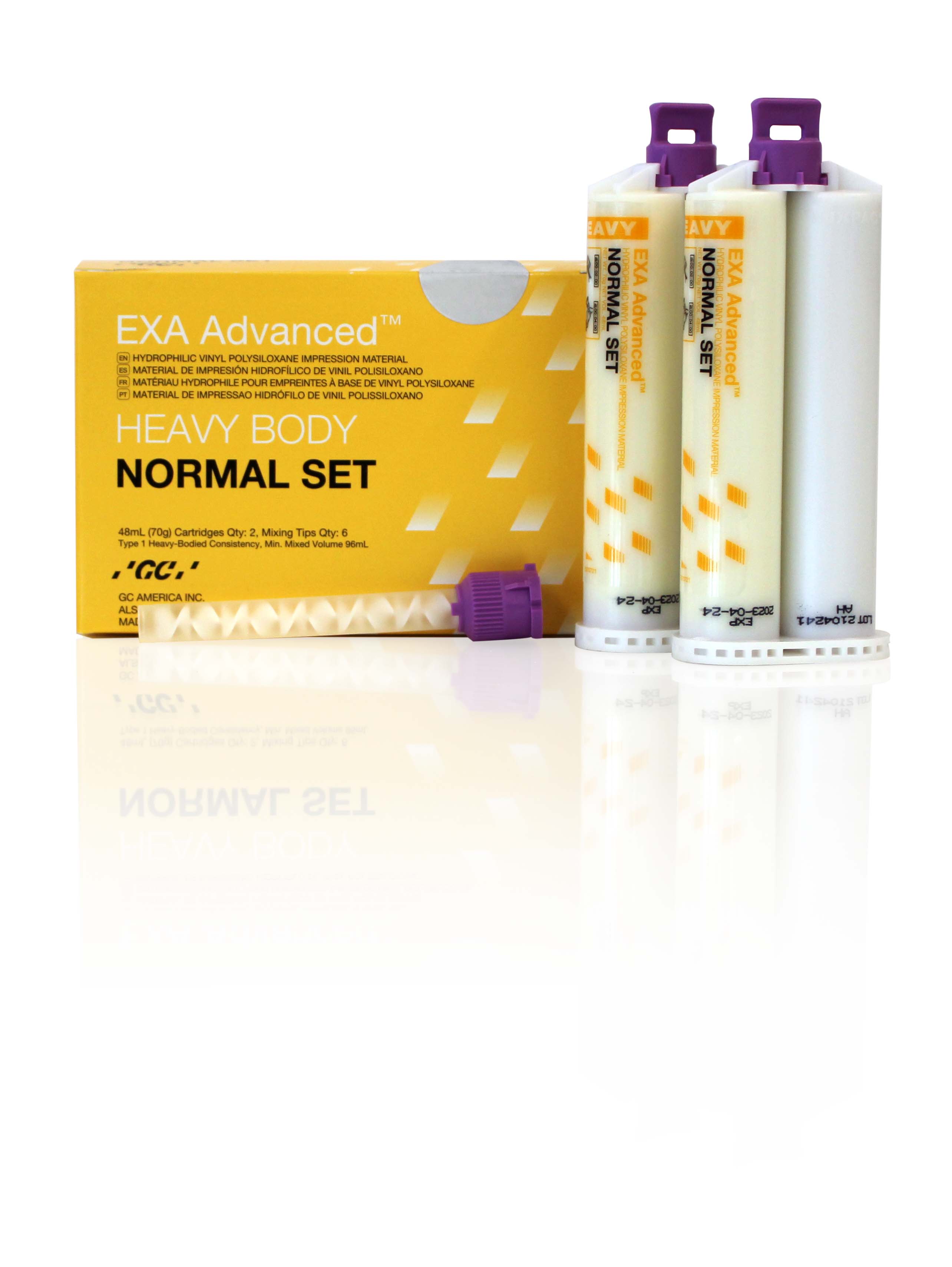 GC 138116 EXA Advanced VPS Impression Material Heavy Body Normal Set 8/Pk 48 mL GC 138116 EXA Advanced VPS Impression Material Heavy Body Normal Set 8/Pk 48 mL